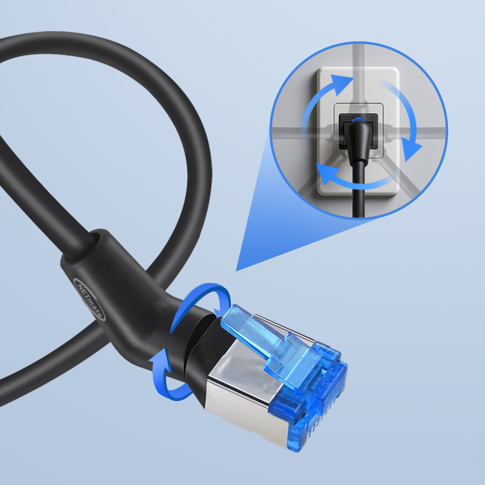강원전자 넷메이트 CAT6A U/FTP Slim 회전꺾임형 랜케이블 랜선 2m, 1개