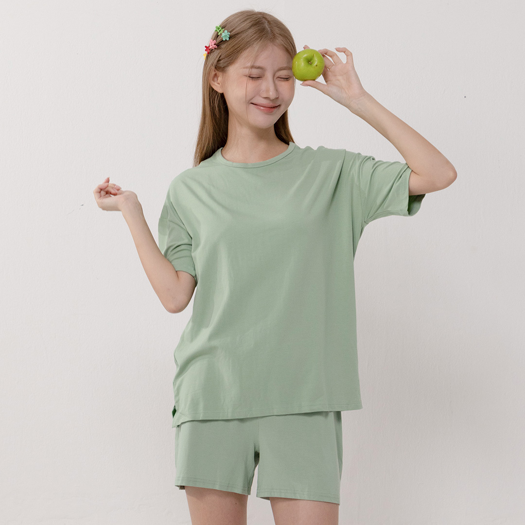 [SET]싸이클린 여성잠옷 파자마세트 홈웨어 오가닉 트렁크반바지 55 66 77 실내복세트 이미지 3