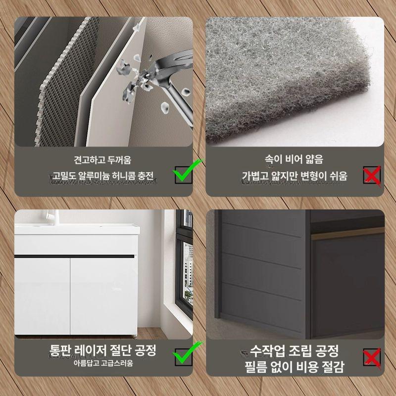 애벌빨래세면대 미니 하부장 세면볼 개수대 애벌빨래 51 벌집 화이트 바닥장 배수 포함 - 상세 이미지 4