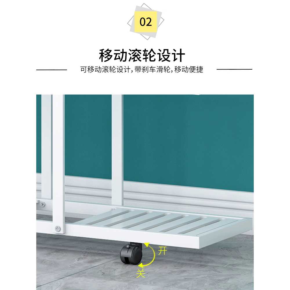 화분 진열대 식물선반 다육 거실 스텐 철제 베란다 표준형 (3단 화이트 120cm) 바퀴형 - 상세 이미지 5