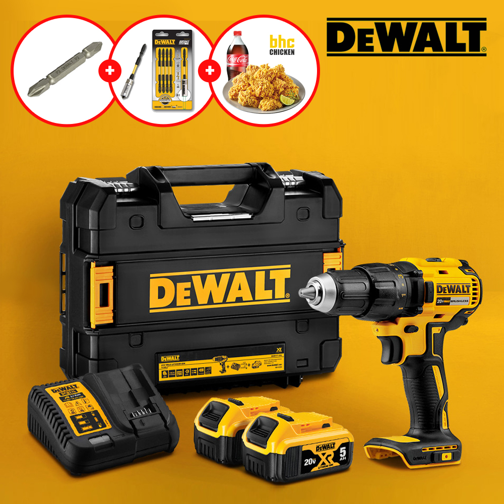 디월트 20V 충전 전동 무선 드릴 드라이버 x 리튬이온배터리 2개 DCD7771P2