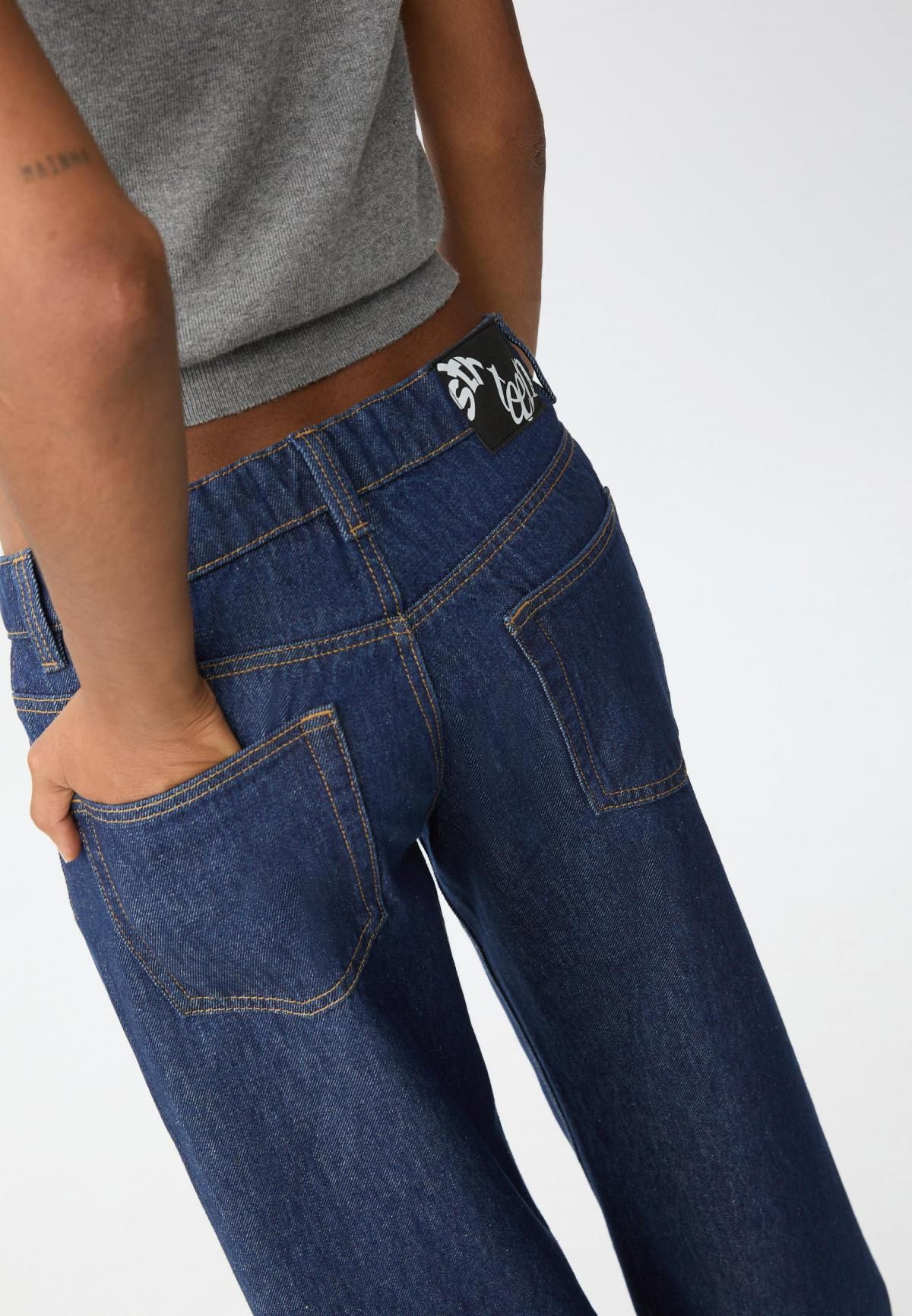 스트라디바리우스 트렌디 와이드핏 데님 배기 청바지 7263/595 RINSE BLUE DENIM - 상세 이미지 5