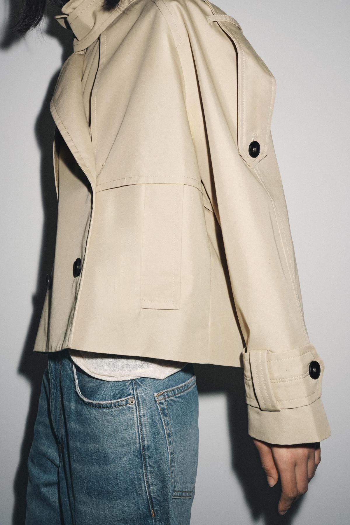 자라 발수 테크니컬 숏 트렌치코트 0518/240 LIGHT BEIGE - 상세 이미지 5