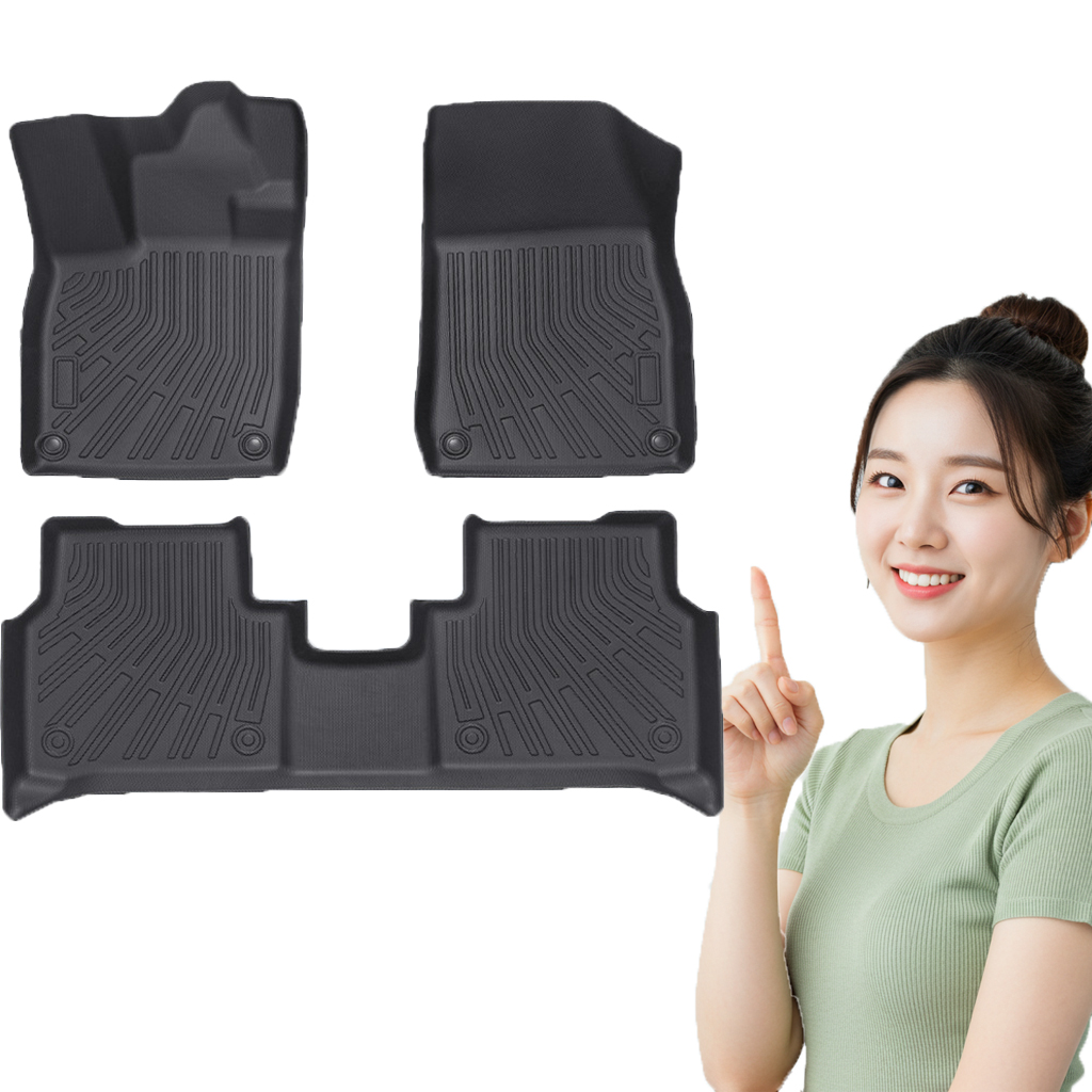 발키리 더 뉴 K8(21년~현재) 풀커버 3D 차량용 자동차 TPE 카본 발매트 확장형 1열+2열 풀세트(호환) - 상세 이미지 4