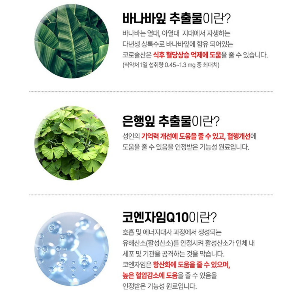 한미양행 혈당 혈압 혈행 트리플케어 바나바 플러스 코로솔산 60캡슐 1개월 이미지 7