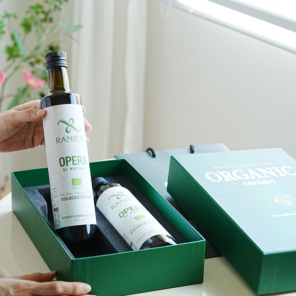 유기농 올리브유 선물세트 올리브오일 500ml 2병구성 - 메인 이미지
