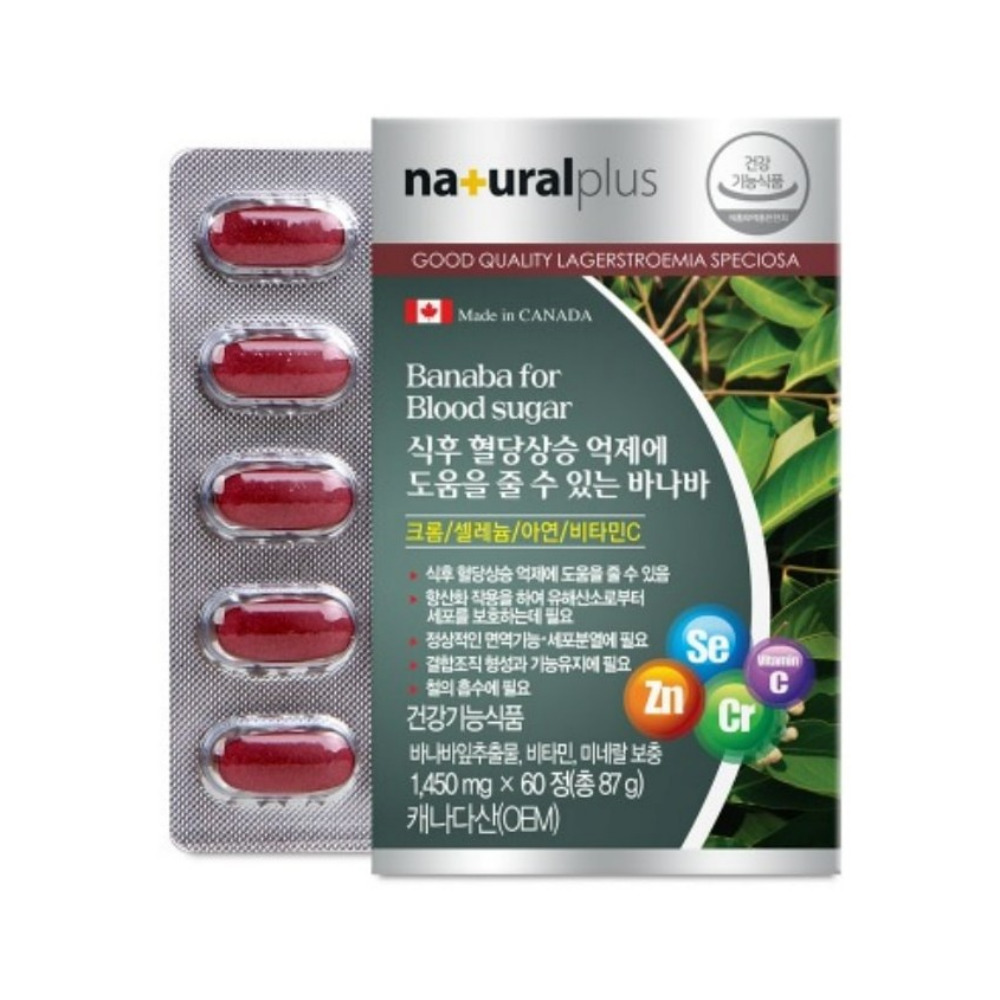 내츄럴플러스 식후 혈당상승 억제에 도움을 줄수있는 바나바 마스터 소각제 60정, 3개 - 상세 이미지 2