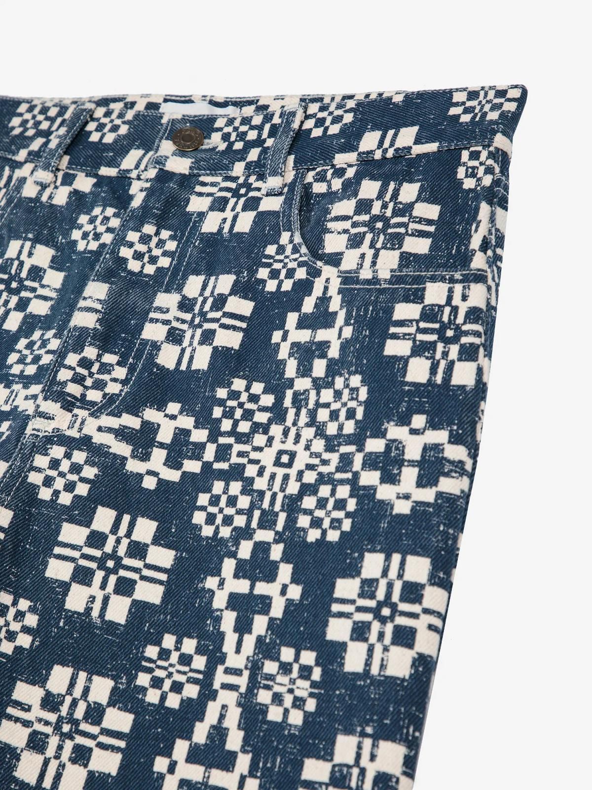 보보쇼즈 패턴 하이웨이스트 데님 크롭 청바지 B225AD029 ONE COLOR - 상세 이미지 5