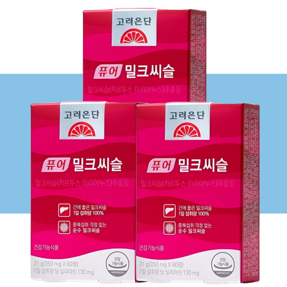 고려은단 밀크씨슬 퓨어 간에좋은 영양제 60정X3박스