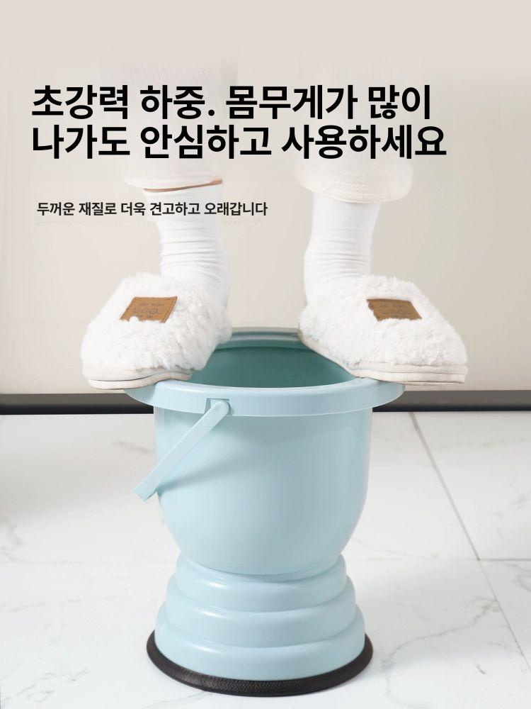 요강 캠핑 플라스틱 야외 차량용 오줌통 노약자 소변 대형 높이확장 문화이트블루 A - 상세 이미지 2
