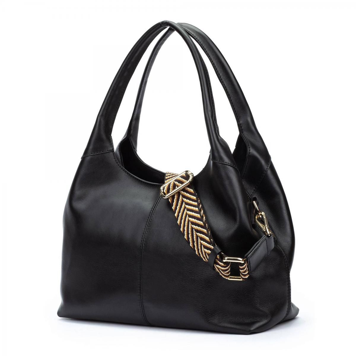 피콜리노스 베이직 블랙 소프트 텍스타일 호보백 ALCUDIA WHA-380 BLACK - 상세 이미지 4