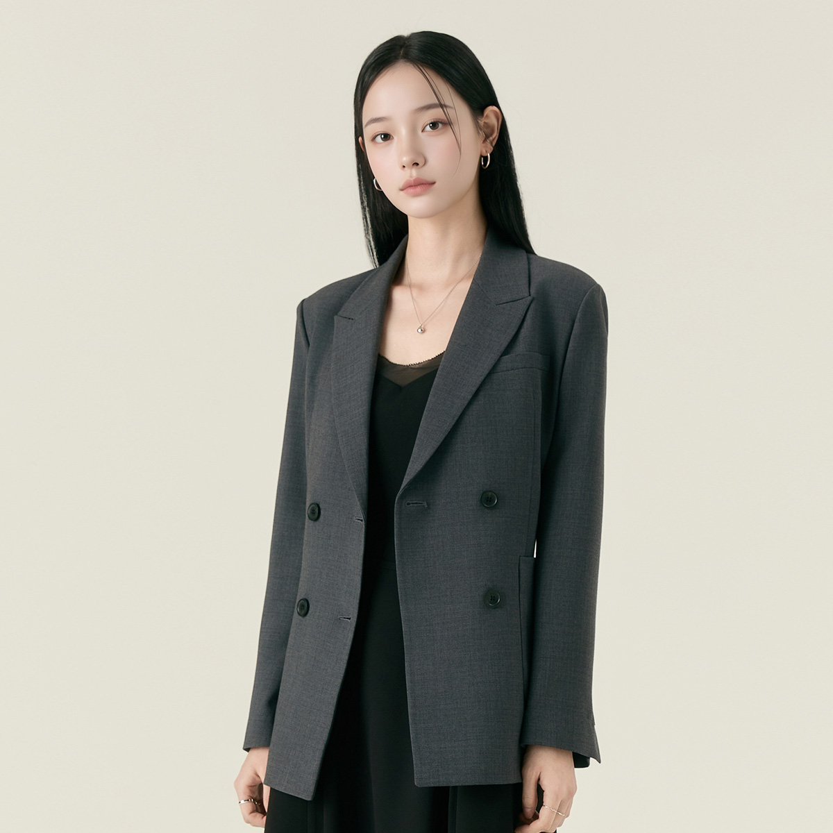 루즈핏 더블 긴팔 자켓 RMJKF49R16 - 상세 이미지 5
