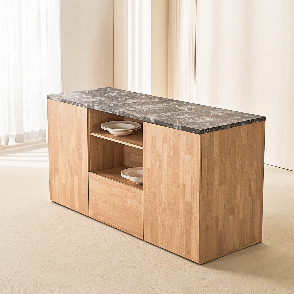 소소가 아일랜드수납장 조리대 아일랜드장 홈바테이블 1600 1600mm, 우드마블