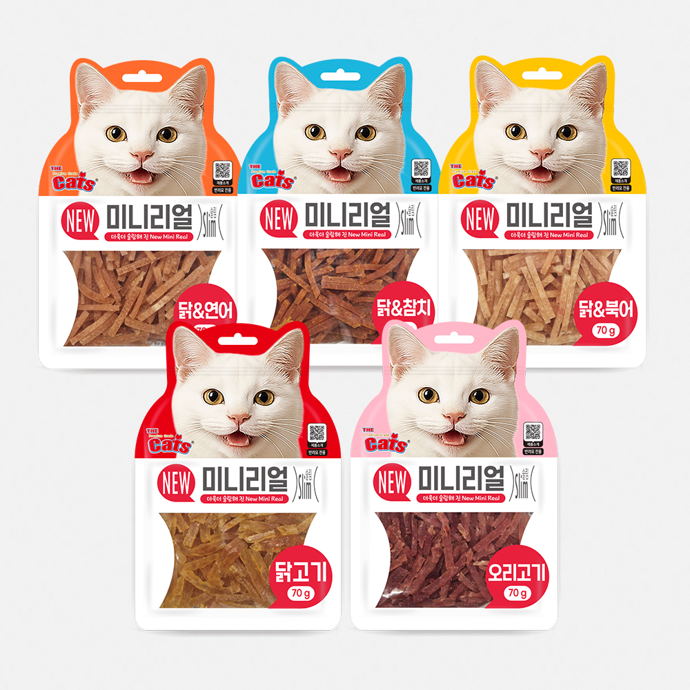 더캣츠 미니리얼 고양이육포 고양이간식 닭고기 연어 70g - 상세 이미지 2