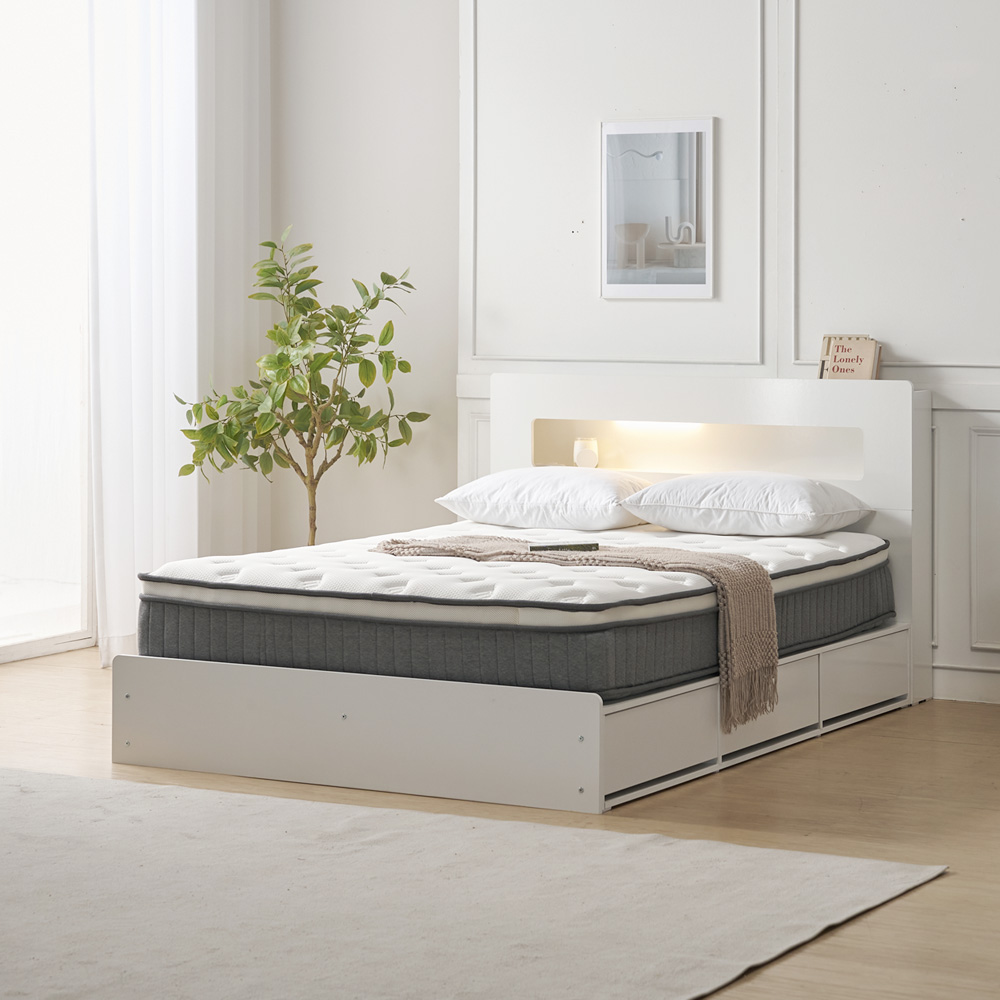 실루나 침대 매트리스 바닥 수면매트 포켓스프링 롤팩 25cm, Q(퀸), 미디엄소프트