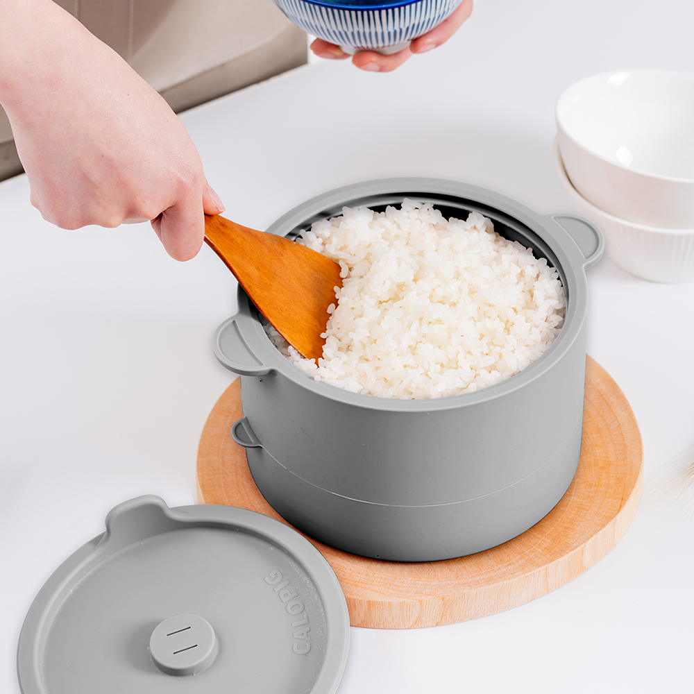 칼로피그 실리콘 저당밥솥 혈당관리 저당 저탄수화물 찜기 다이어트 당뇨 전자레인지밥솥