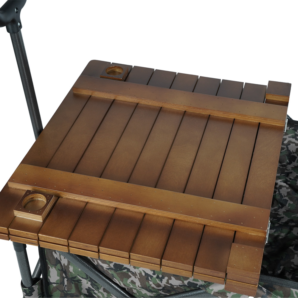 원스위크라이프 캠핑 웨건 카트 수레 접이식 폴딩 원목 우드 상판 테이블