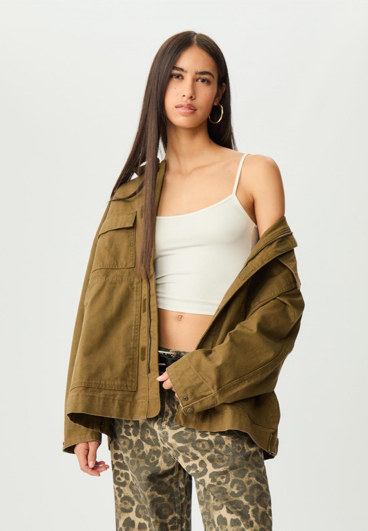 스트라디바리우스 테크니컬 오버핏 카키 포켓 재킷 8633/615 OLIVE GREEN - 상세 이미지 3