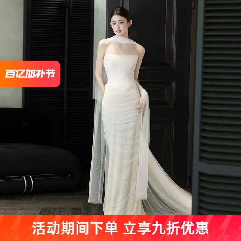 셀프웨딩드레스 스냅드레스 결혼식2부 피로연 머메이드 화이트 XS - 상세 이미지 2