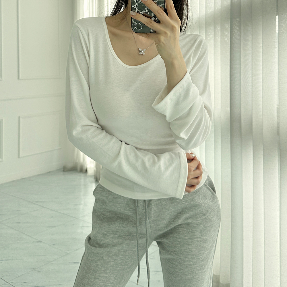 흰티 모달티셔츠 텐셀티셔츠 유넥 - 상세 이미지 5