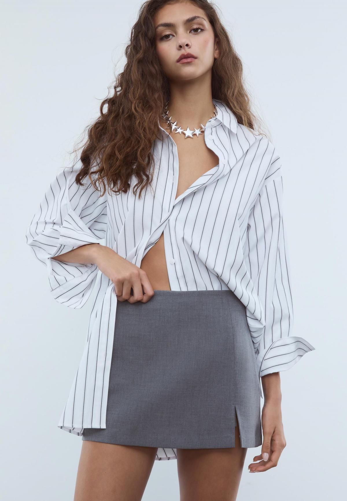 스트라디바리우스 사이드 슬릿 미니 스커트 팬츠 4799/781 DARK GREY - 상세 이미지 3