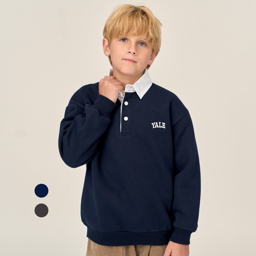 예일키즈 로고 카라 기모 맨투맨_A4W003