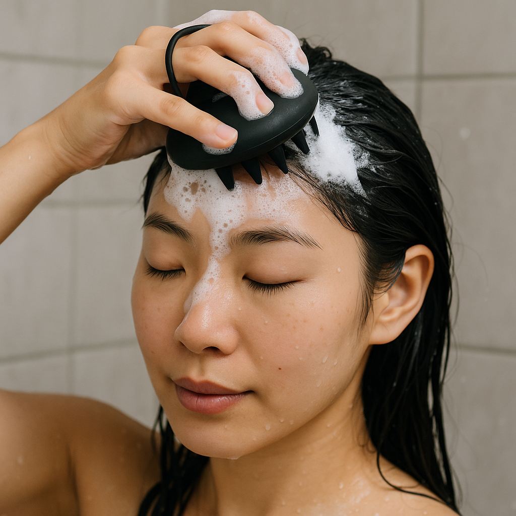퓨어미즈키 올 실리콘 스칼프 마시지 샴푸 헤어 브러쉬 스트랩 포함 - 상세 이미지 2