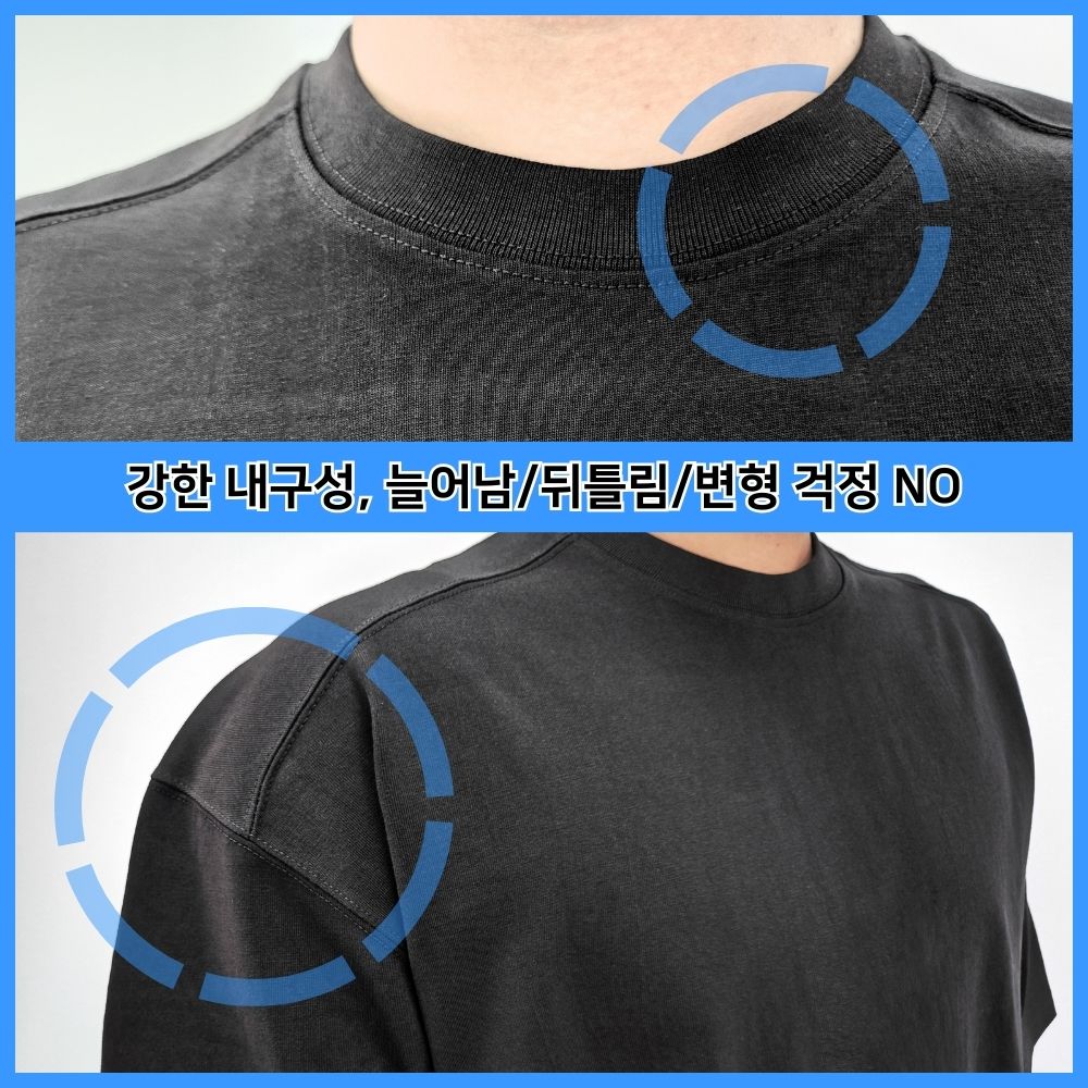 1+1 남자 얇은 여름 긴팔 티 비침없는 안비치는 흰티 두꺼운 면티 - 상세 이미지 4