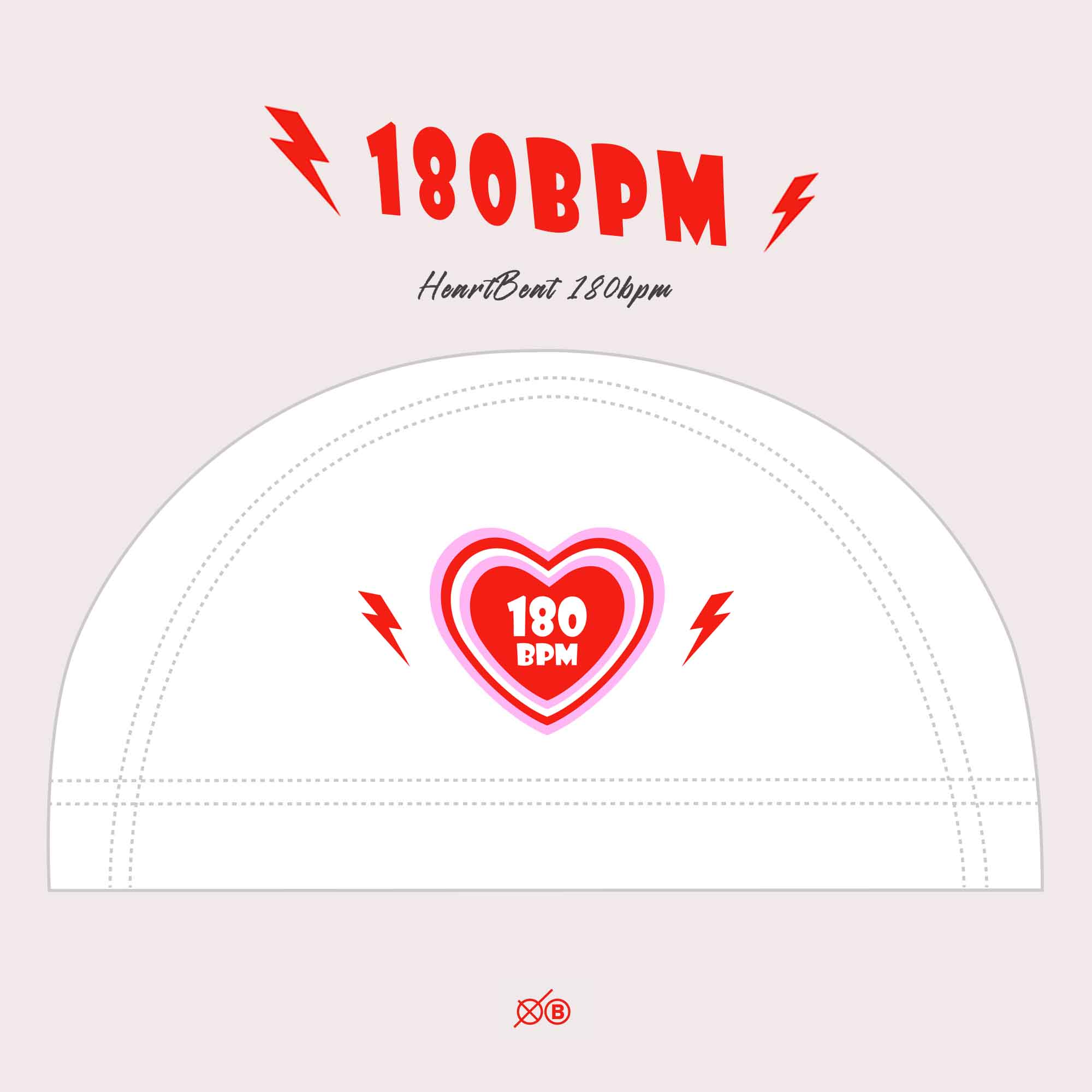낫브래그 180BPM 하트 번개 메쉬 수모 레드 핑크 귀여운 단체 수모 - 상세 이미지 4