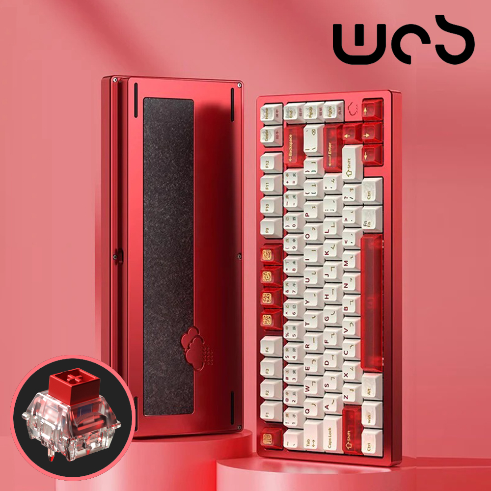 [국내정발] WOB 레이니75 RT RAINY75 8K 래피드트리거 레드, PRO SUS + 카본 + 자석축, 35g - 상품 이미지