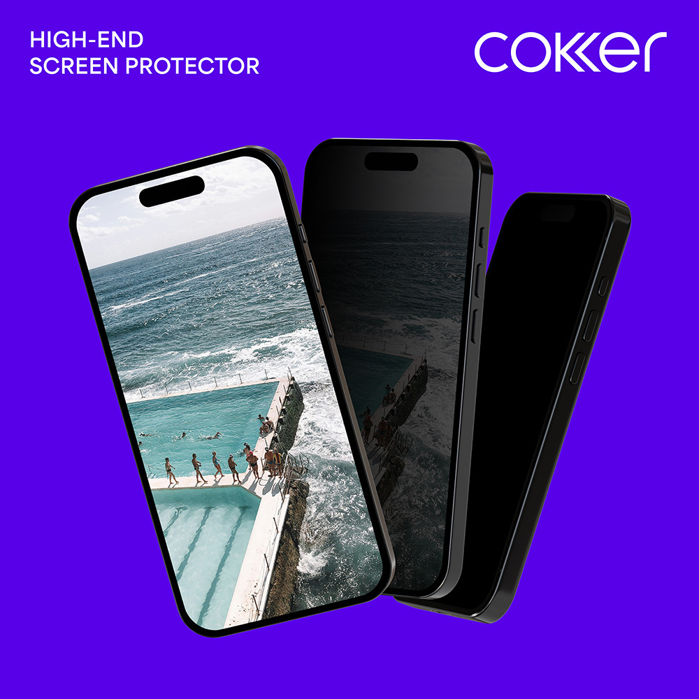 [내일배송] 코커 제로노출 360도 아이폰 강화유리 사생활보호필름 아이폰17, 2매입