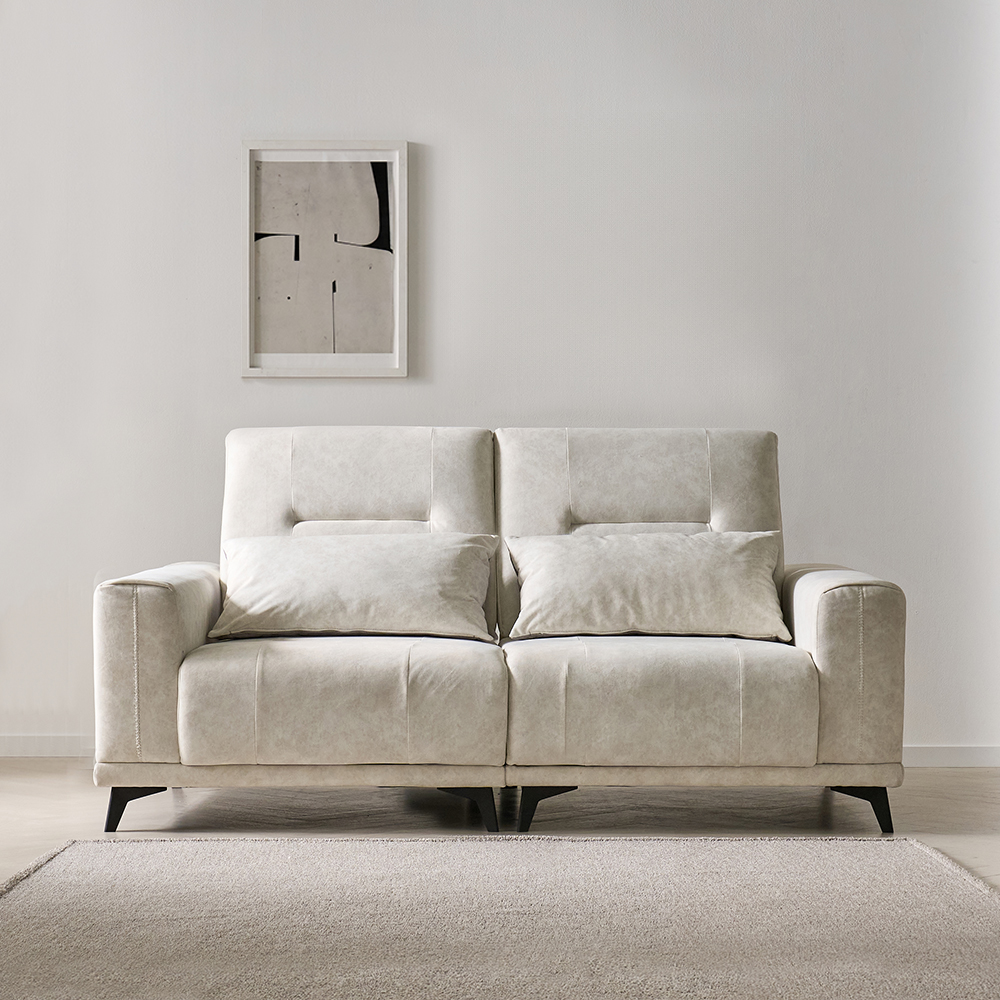 스코나 더스빌 아쿠아텍스 패브릭 모션 슬라이딩 무빙 침대 3인 리클라이너 소파