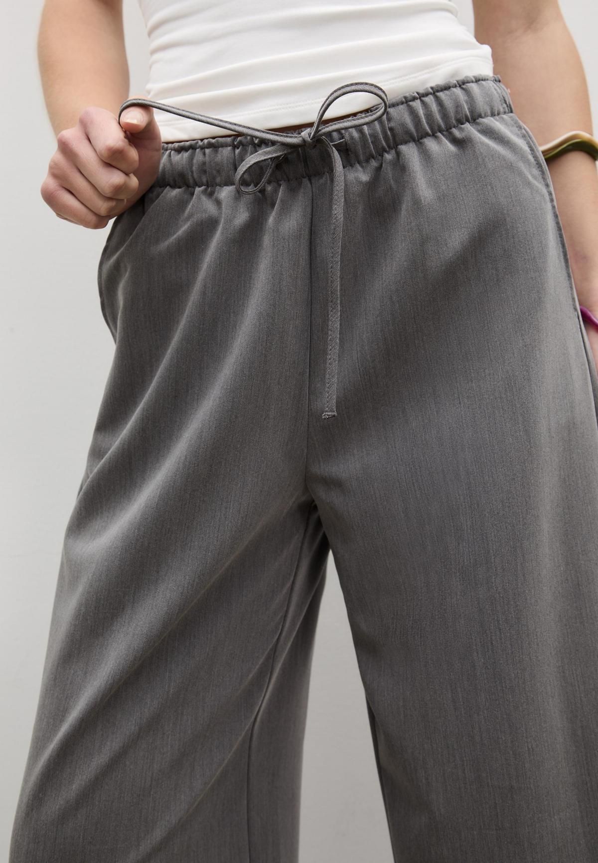 스트라디바리우스 테크니컬 와이드 밴딩 팬츠 1235/473 GREY MELANGE - 상세 이미지 4
