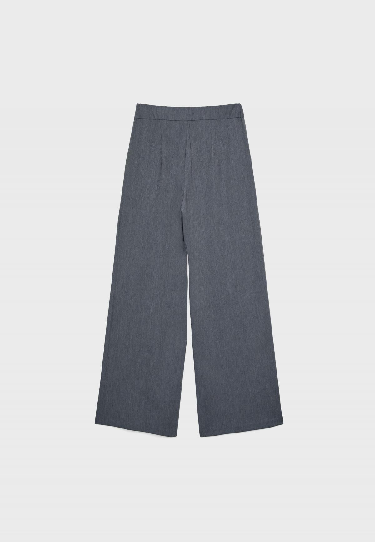 스트라디바리우스 드로스트링 플리츠 와이드 스마트 팬츠 4542/520 DARK GREY - 상세 이미지 4