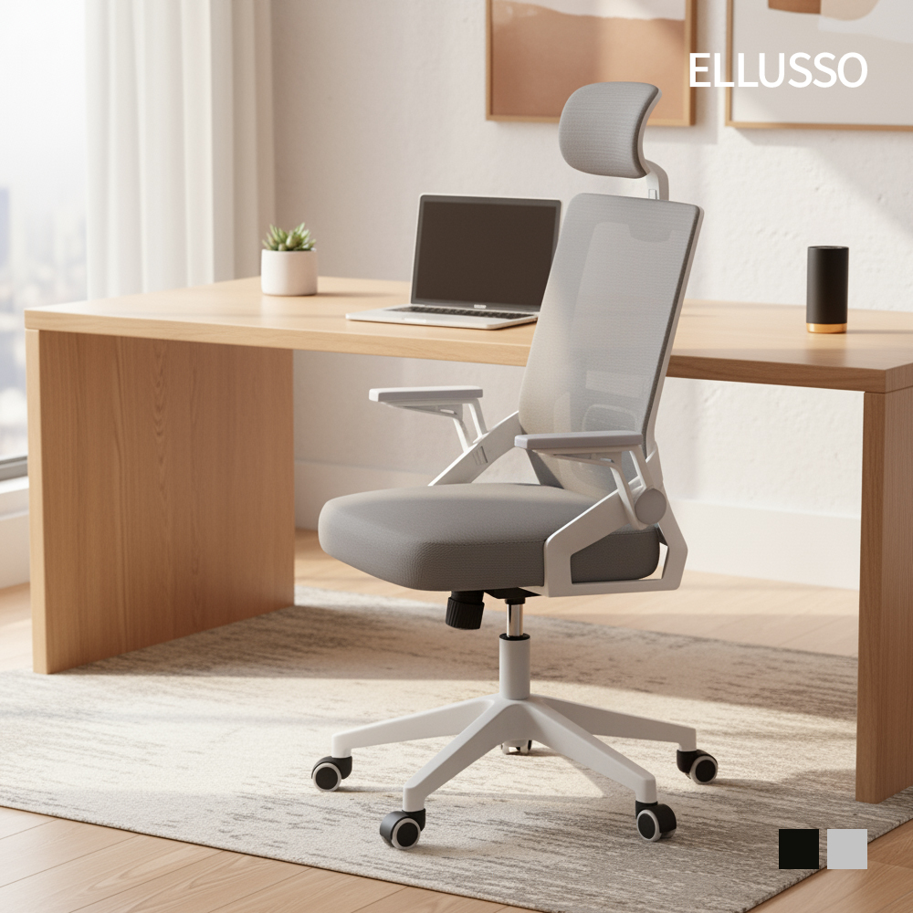 엘루소 리모브 컴퓨터 책상 사무용 메쉬의자 헤드형 틸팅기능