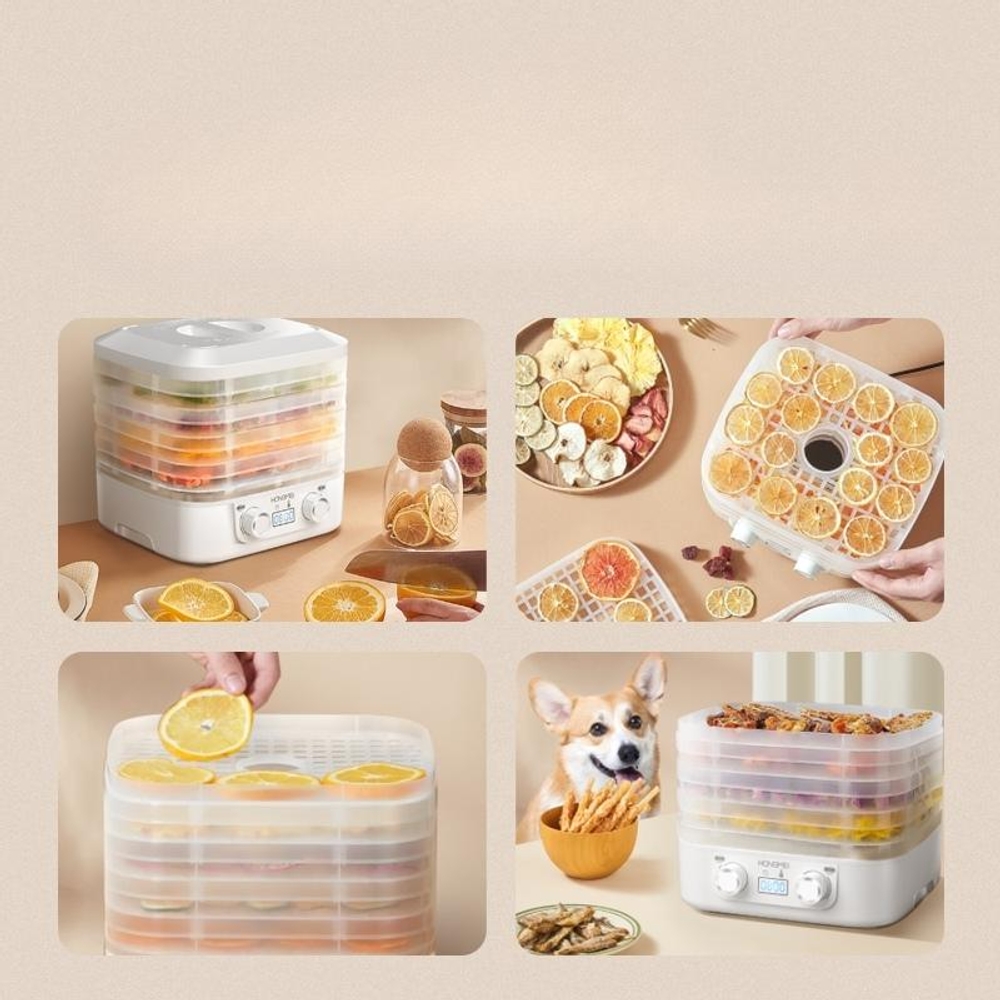 가정용 소형 식품 건조기 DIY 간식 야채 과일 말리기 화이트 더블 5단 - 상세 이미지 3