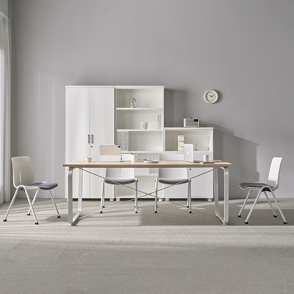 티에스퍼니처 데임 회의테이블 작업 사무용 25T 1500x900mm, 블랙+오크 이미지 6