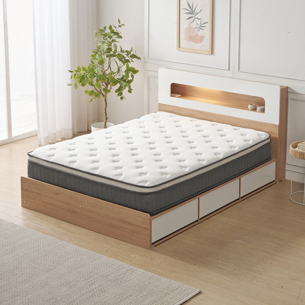 실루나 침대 매트리스 바닥 수면매트 포켓스프링 롤팩 25cm, Q(퀸), 미디엄소프트