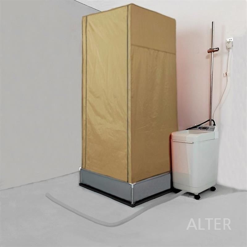 휴대용 샤워 부스 샤워실 이동식 간이 농막 시골 농촌 85x85x190CM 베이지 세트 - 상세 이미지 2