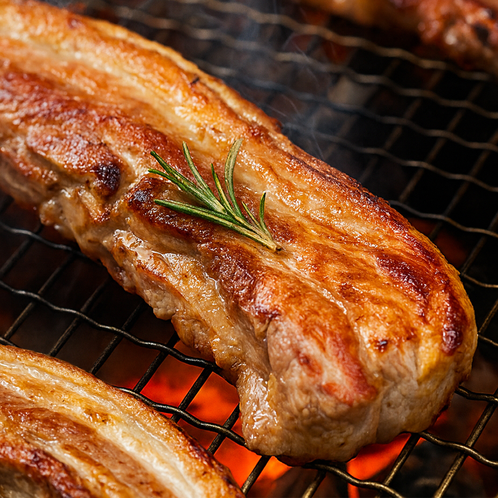 고기소녀 직화 참숯 통삼겹 초벌 삼겹살 500g