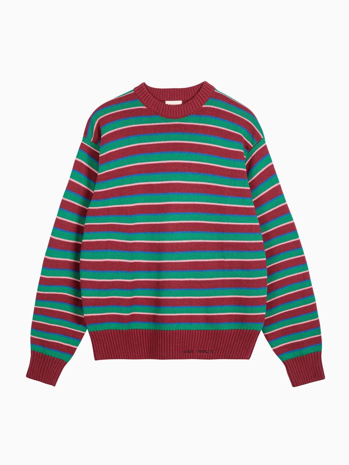 보보쇼즈 멀티컬러 스트라이프 오가닉 코튼 라운드넥 스웨터 B225AD064 ONE COLOR - 상품 이미지