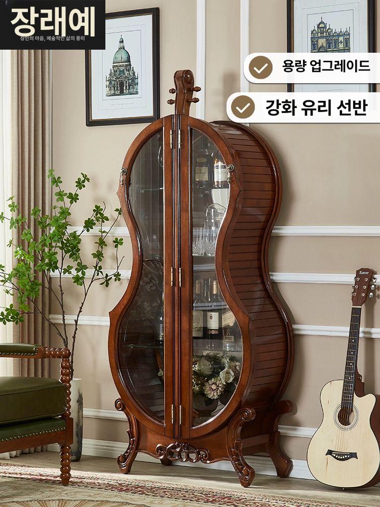 양주장식장 와인 바이올린모양 원색 거실 장식장 악기 체리 색상 대형 바이올린 주류장 - 상세 이미지 2