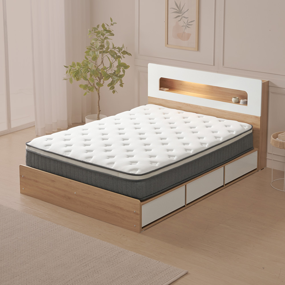 실루나 침대 매트리스 바닥 수면매트 포켓스프링 롤팩 25cm, Q(퀸), 미디엄소프트