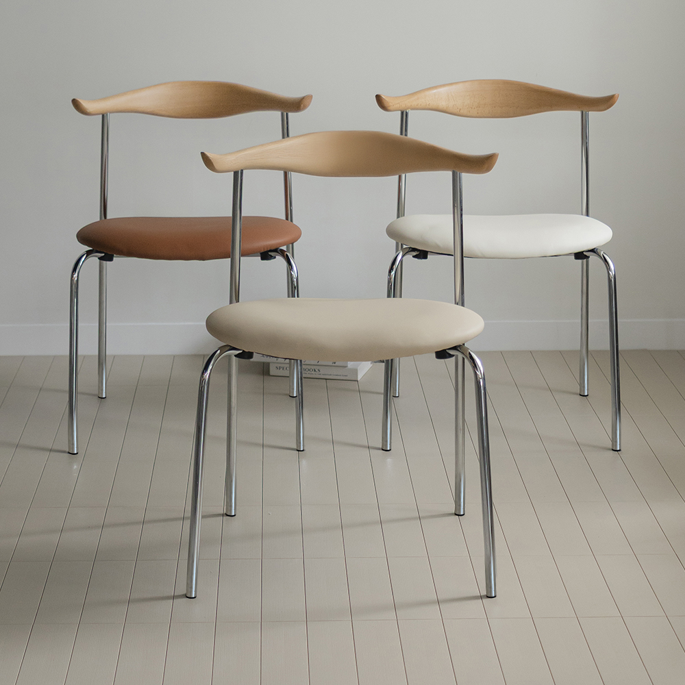 우드띠어리 카페의자 미드센추리 인테리어 디자인 의자 업소용 철제 카우체어