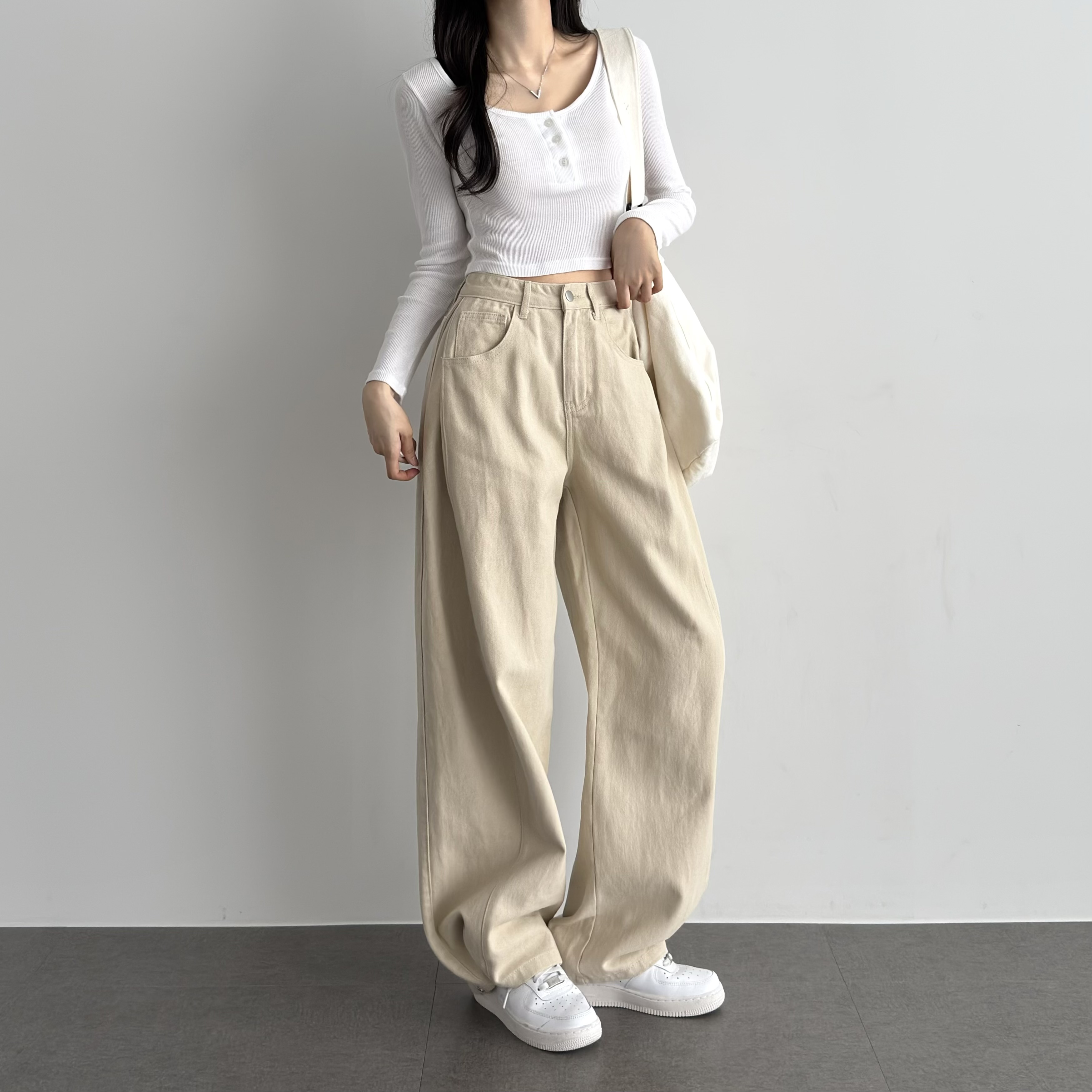 여성 키작녀바지 플리츠 사이드폴딩 핀턱팬츠 인견 바지 - 상세 이미지 5