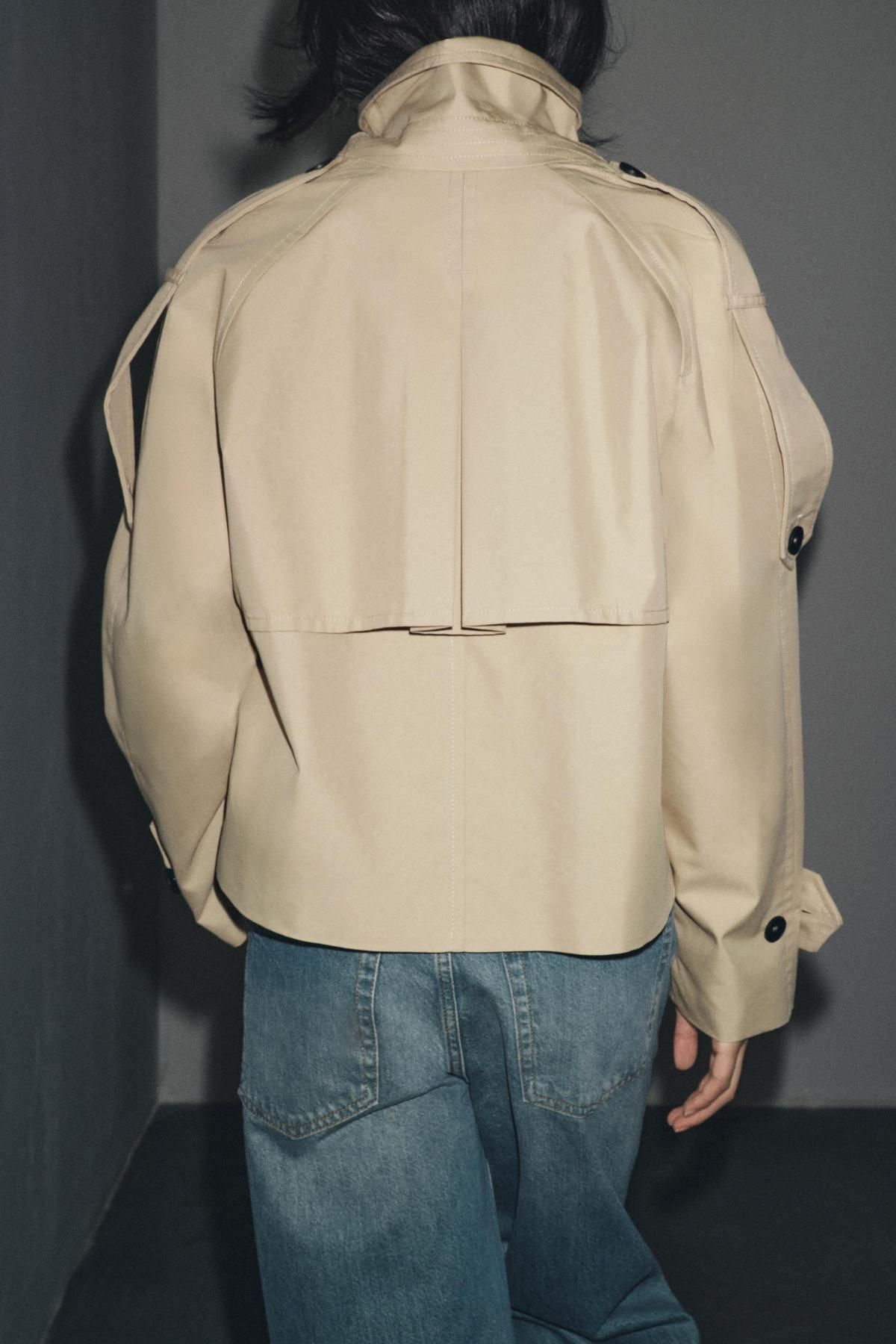 자라 발수 테크니컬 숏 트렌치코트 0518/240 LIGHT BEIGE - 상세 이미지 3