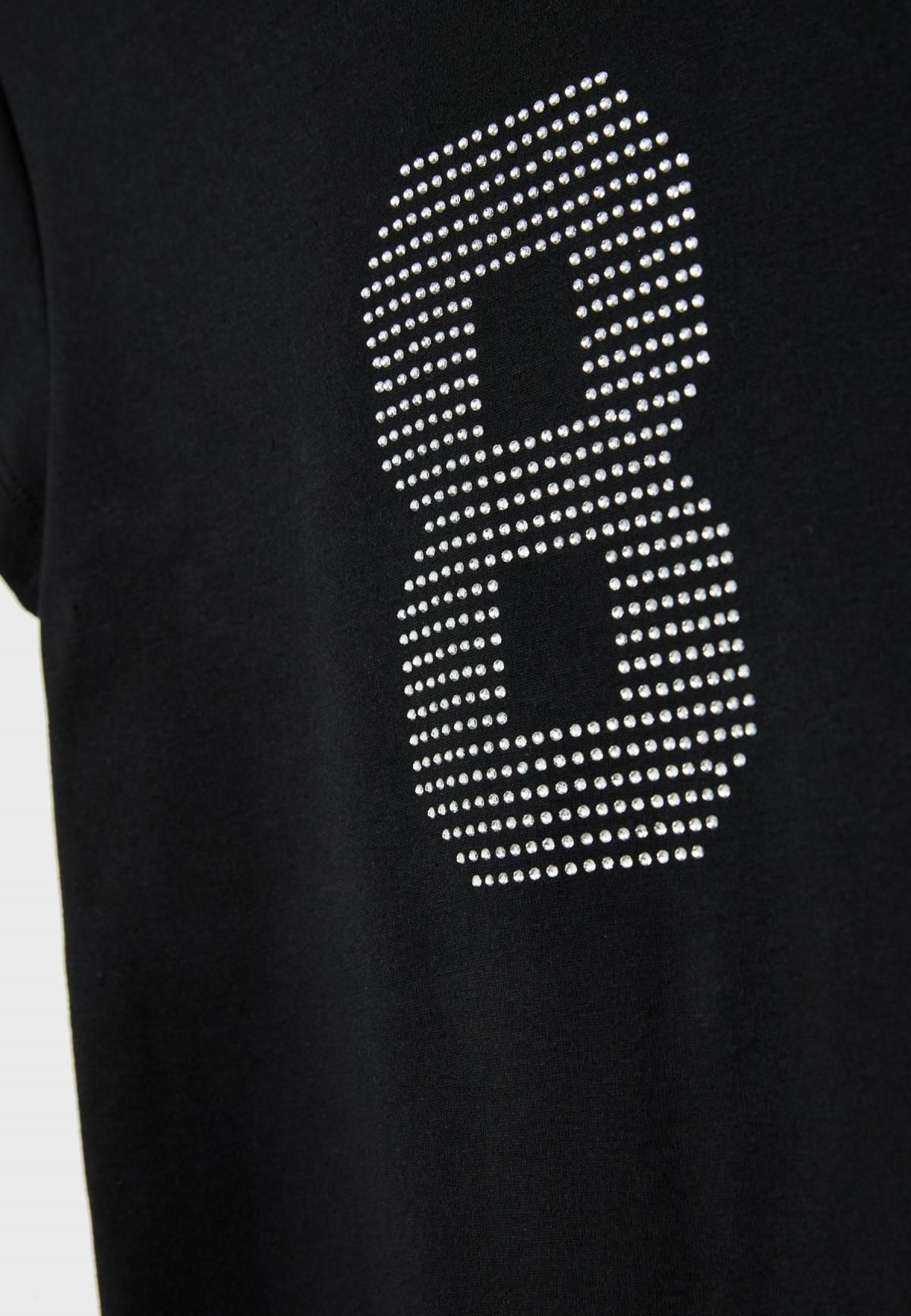 스트라디바리우스 글리터 라운드넥 크롭핏 반팔 티셔츠 6662/962 BLACK - 상세 이미지 3