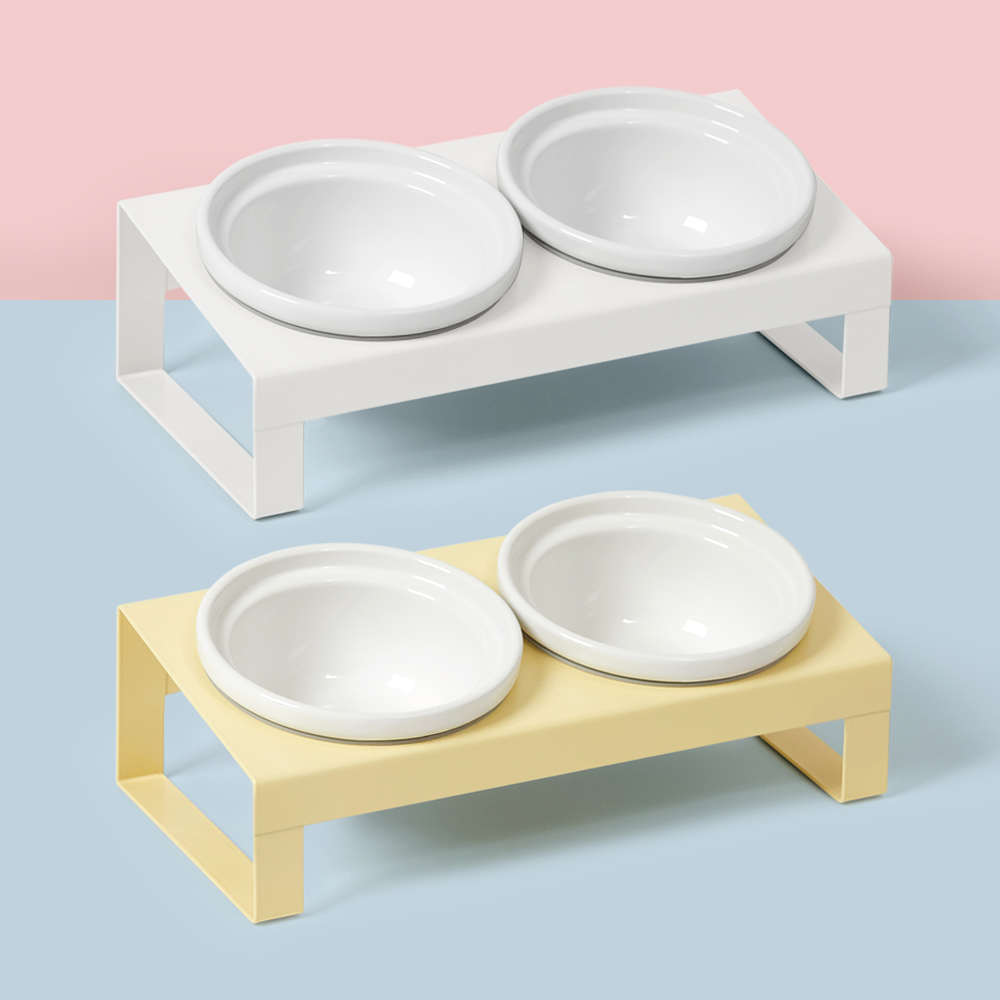 펫코본 강아지 고양이 애견 밥그릇 물그릇 철제프레임 높이조절 S