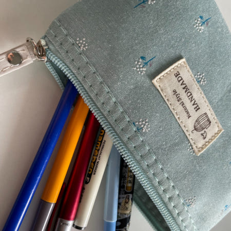 연필파우치 캔버스 천필통 수납파우치