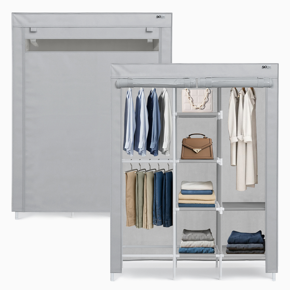 시스템 비키니 옷장 간이 비키니 이불장 커튼형 행거 부직포 옷장 비키니장 1000